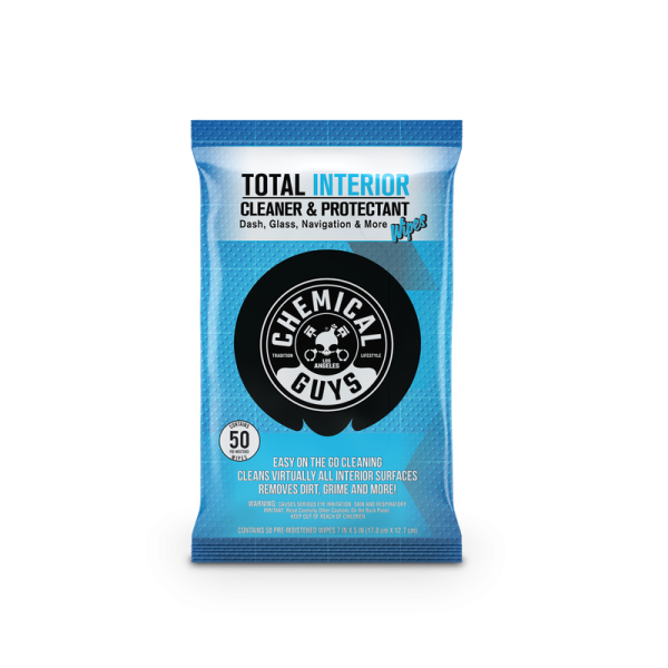 CHEMICAL GUYS TOTAL INTERIOR CLEANER & PROTECTANT CAR CLEANING WIPES (50 Wipes)